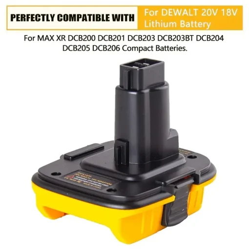 Adaptador de bateria 20V DCA1820 para ferramentas Dewalt 18V