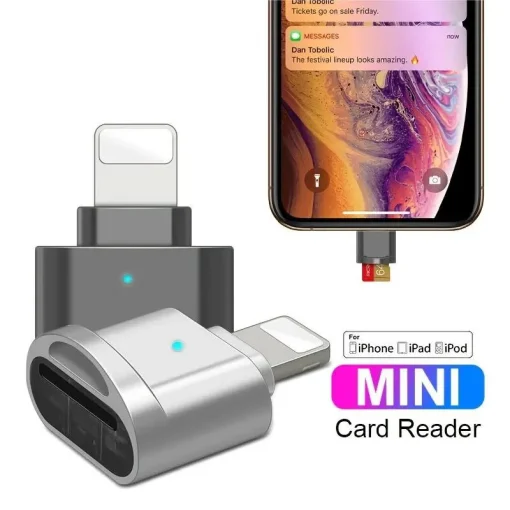 Adaptador para cartão de memória OTG, leitor Apple de cartão SDTF MINI, expansão externa compatível com iPhoneiPad