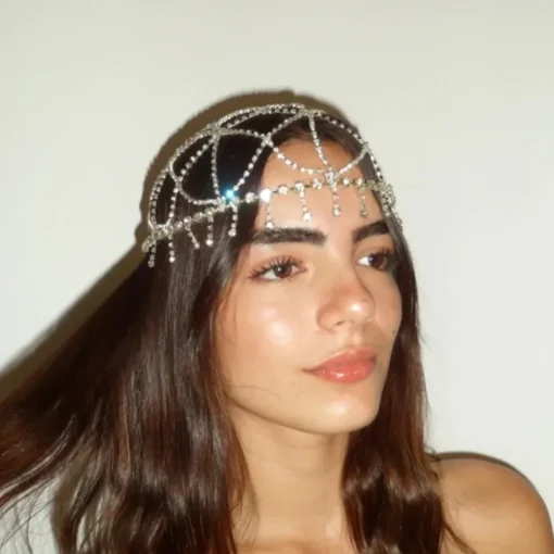 Adereço para cabeça com borla de pedra Tassel Headdress