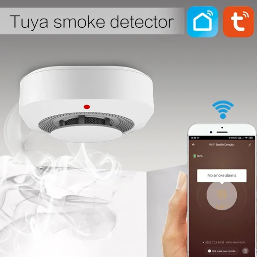 Alarme de Detecção de Fumaça Wi-Fi Tuya Smart