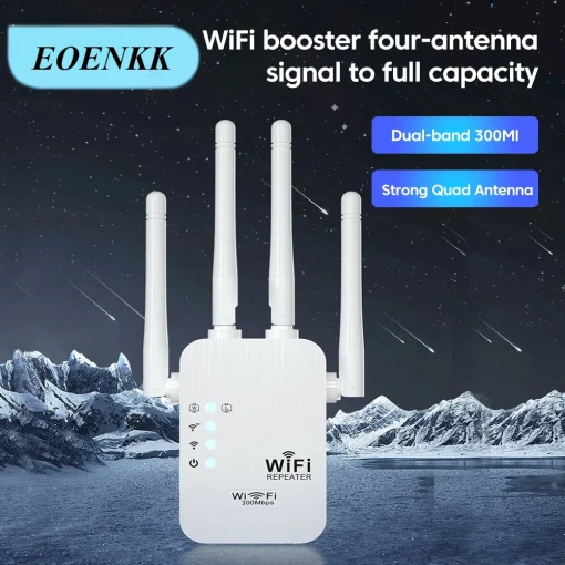 Amplificador de sinal WiFi Repetidor de interface dupla EOENKK