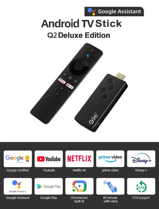 Android 13 Q2 HDMI compatível 5G TV Stick