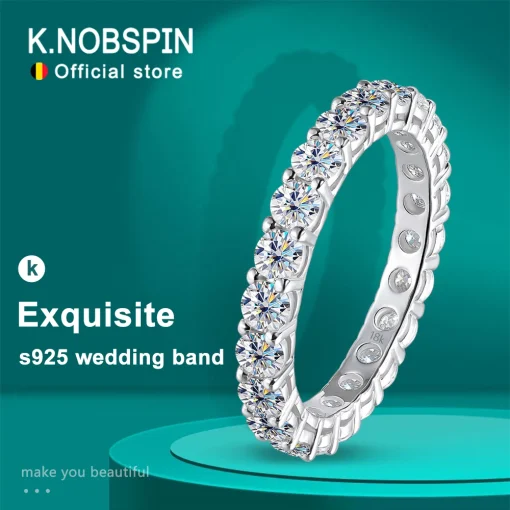 Anel de Moissanite Redondo KNOBSPIN 3mm