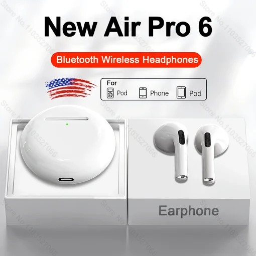 Auscultadores TWS Bluetooth Original Air Pro 6 de ar