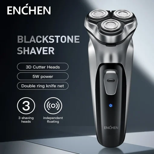 Barbeador elétrico rotativo ENCHEN Blackstone para homens