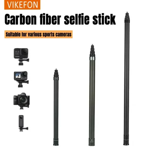 Bastão de Selfie Extendido Invisível de Fibra de Carbono