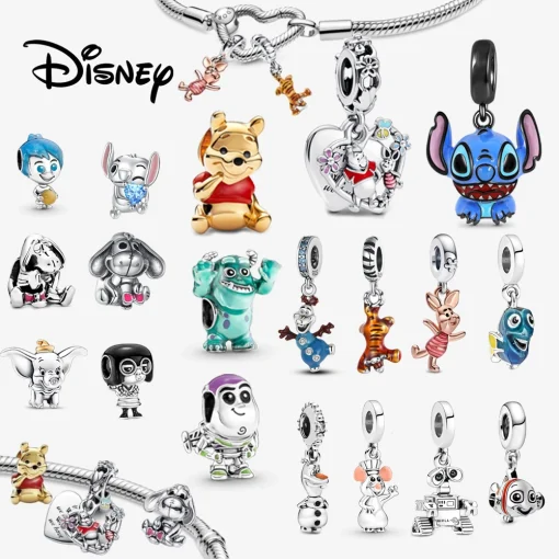 Berloques Disney Stitch Minnie Mickey Mouse para pulseira de Pandora