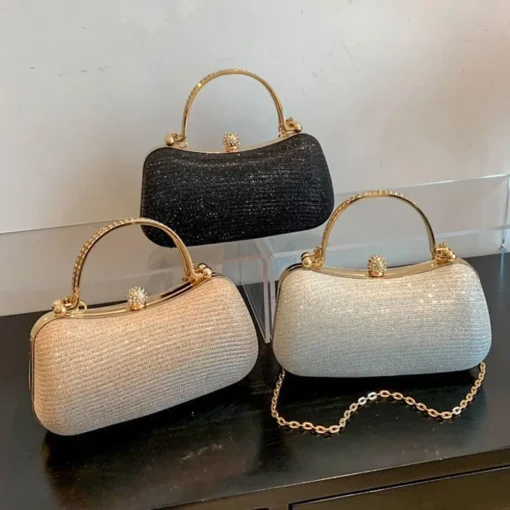 Bolsa Noturna de Noiva Com Strass e Ovos