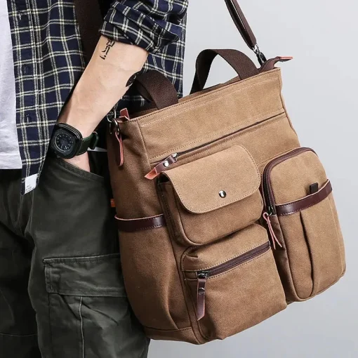 Bolsa Tiracolo Masculina de Lona para Mensageiro