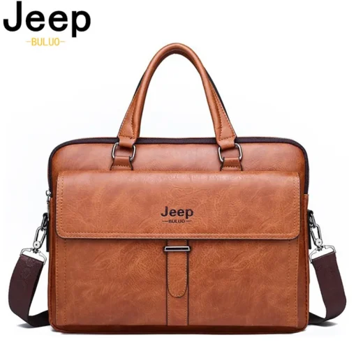 Bolsa tiracolo masculina de couro PU JEEP BULUO