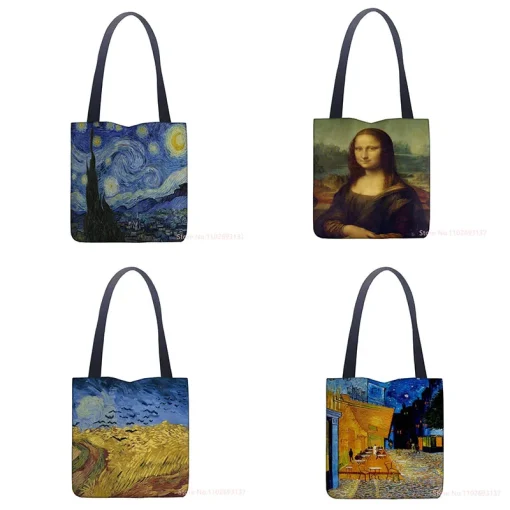 Bolsa tote com pintura a óleo Van Gogh retrô