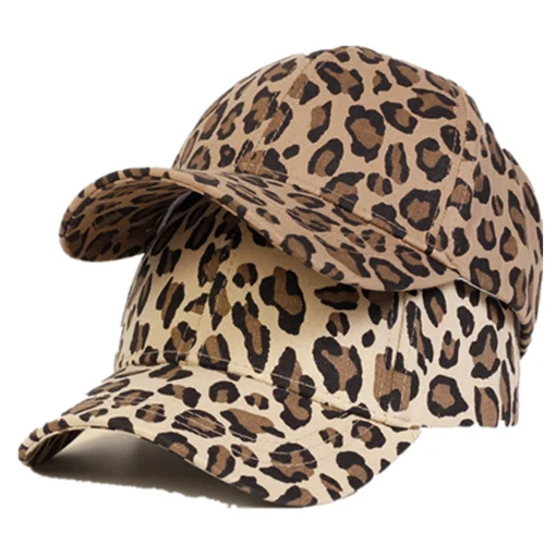 Boné de beisebol infantil com estampa de leopardo