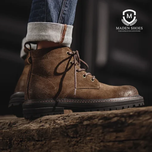 Botas Masculinas Inverno Vintage Cano Alto