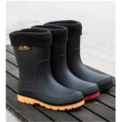 Botas de chuva masculinas antiderrapantes