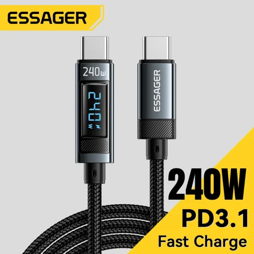 Cabo Essager 240W USB Tipo C para USB C 100W PD 3.1