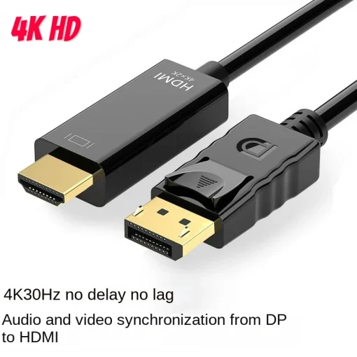 Cabo Hdmi Dp 1,8m 4k Hd Adaptador Cabo Tela Pc