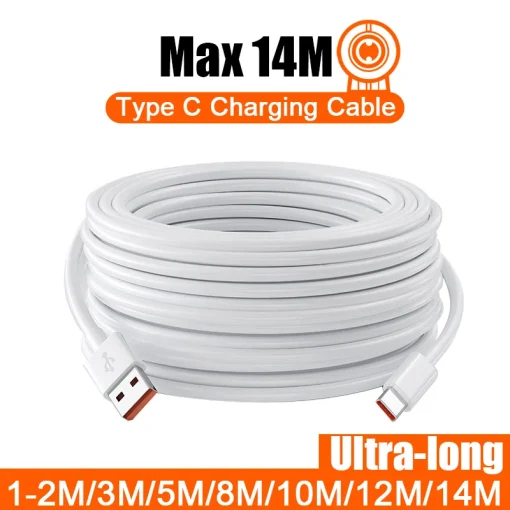 Cabo USB-C Extra Longo para Carregar Telefones Xiaomi