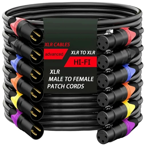 Cabo XLR Macho para XLR Fêmea para Linha de Extensão de Gravação Profissional Amplificador de Alto-falante de Mixer XLR Balanceado Microfone Dinâmico