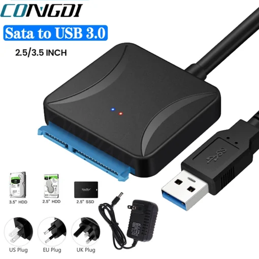 Cabo adaptador conversor USB 3.0 para SATA 3