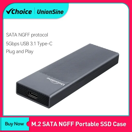 Caixa de SSD UnionSine M2 NGFF SATA Protocolo M.2 USB Tipo C 3.1