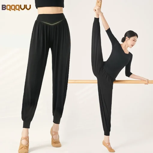 Calça Legging Yoga Larga de Cintura Alta Feminina