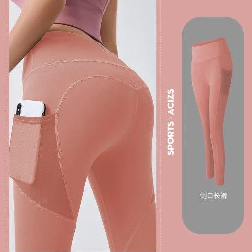 Calça de Yoga Sem Costura Legging Push Up Fitness