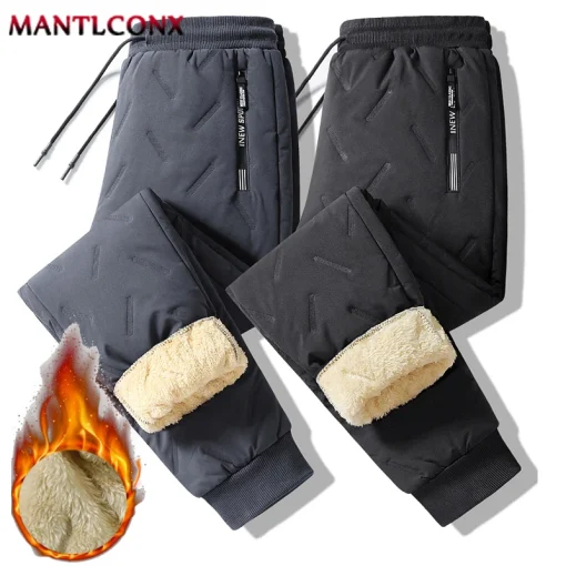 Calças Masculinas Quentes de Inverno de Lã Nova