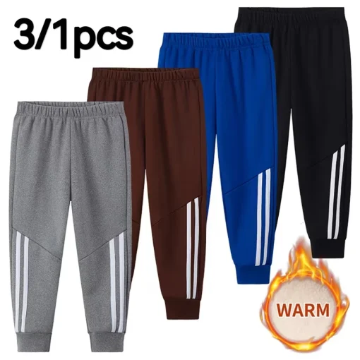 Calças jogger de veludo para meninos e meninas