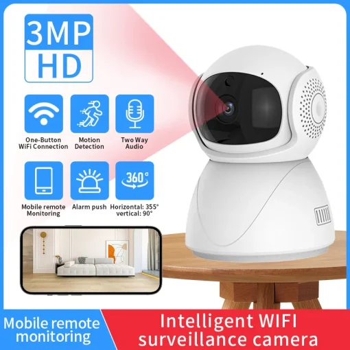 Câmera PTZ IP FHD Wireless, Wi-Fi, Proteção CCTV