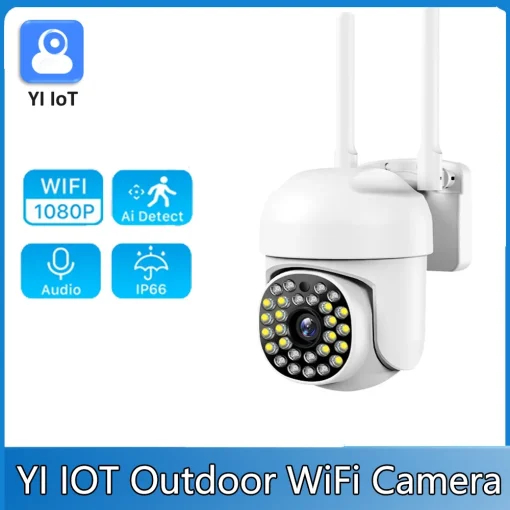 Câmera PTZ YI IOT 2MP para Externos com Zoom Digital 4X