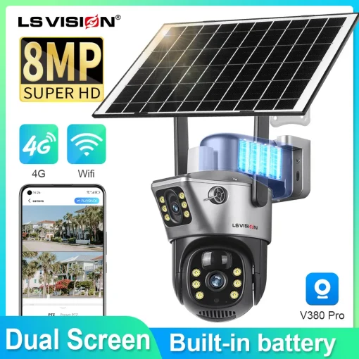 Câmera Solar 4G Dual Lens LS VISION