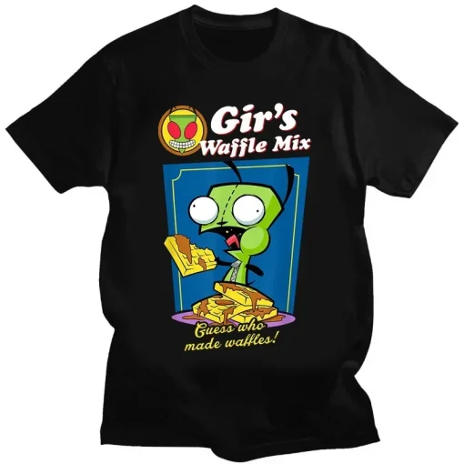 Camiseta Gráfica Invasor Gir de Invasor Zim de Desenho Animado Fofa