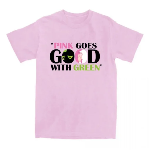 Camiseta Rosa e Verde Fantasia Filmes Mágicos Estampa Algodão