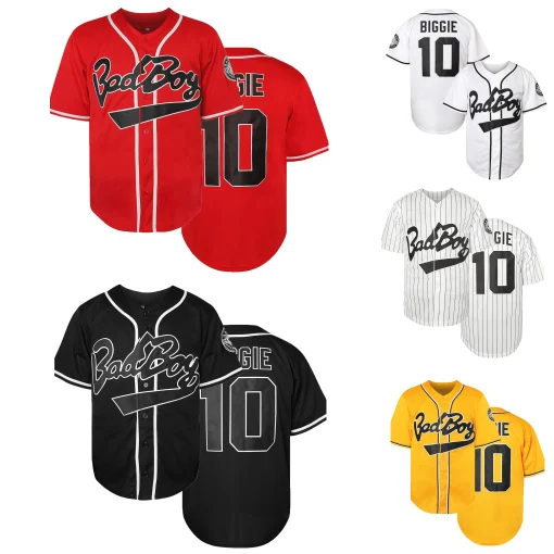 Camiseta de Beisebol Bordada Carta Masculina #10