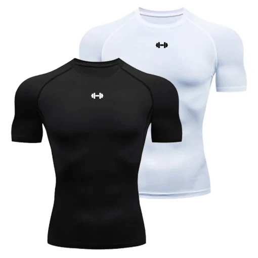 Camiseta de Compressão Masculina, Esportes de Verão