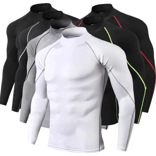 Camiseta de compressão esportiva masculina de secagem rápida para musculação