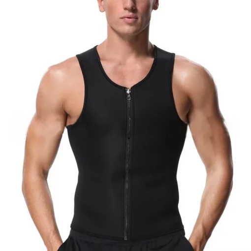 Camiseta de emagrecimento para homens com barriga lisa, regata sauna, suor, queima de gordura, modeladora corporal, controle da barriga