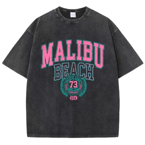 Camiseta desbotada da praia de Malibu