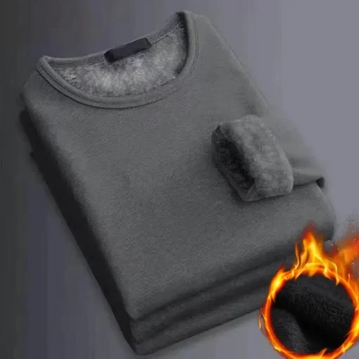 Camiseta térmica de manga comprida de inverno para homem