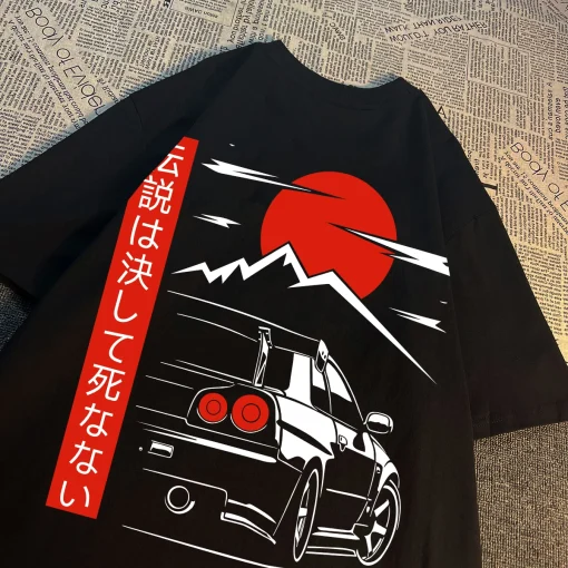 Camisetas de Corrida JDM de Carros Estilo Japonês GTR