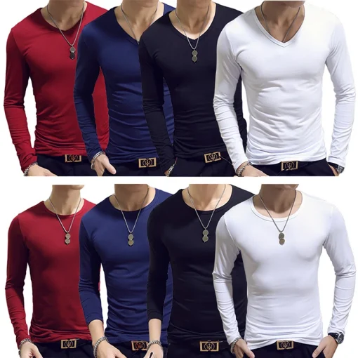 Camisetas de Tênis Masculinas Mangas Longas Esportivas Fitness