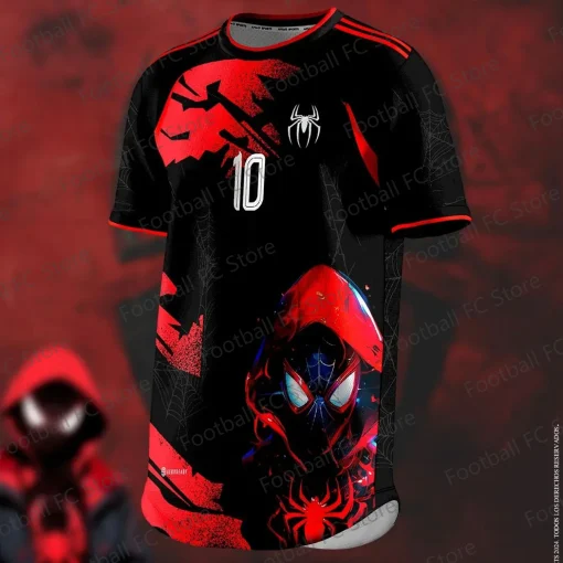 Camisola de futebol do Homem-Aranha nº 10 para meninos, 2024