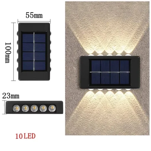 Candeeiro Solar 12 LED Ext. Parede Jardim