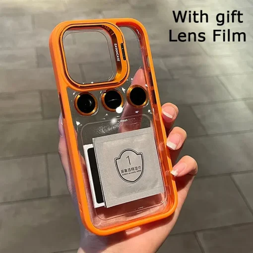 Capa Protetora para Lentes de Metal com Suporte para iPhone