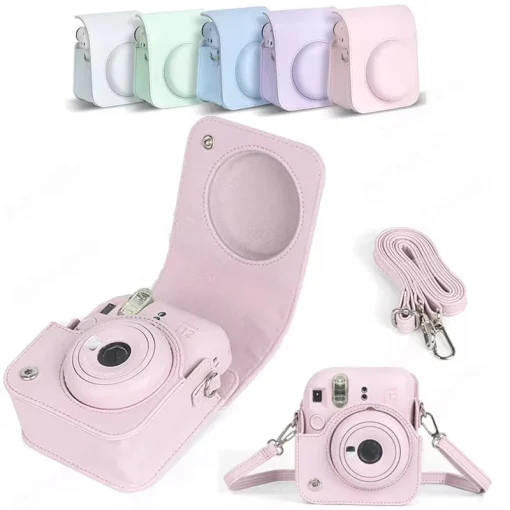 Capa câm. Instax Mini 12 Couro PU Macia