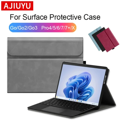 Capa de Couro PU com Flip Cover AJIUYU