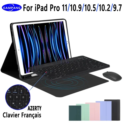 Capa pTeclado AZERTY piPad Pro 11 2022 Pro 10.5 9.7