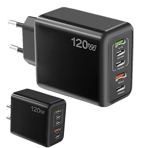 Carregador PD USB 120W, 5 portas