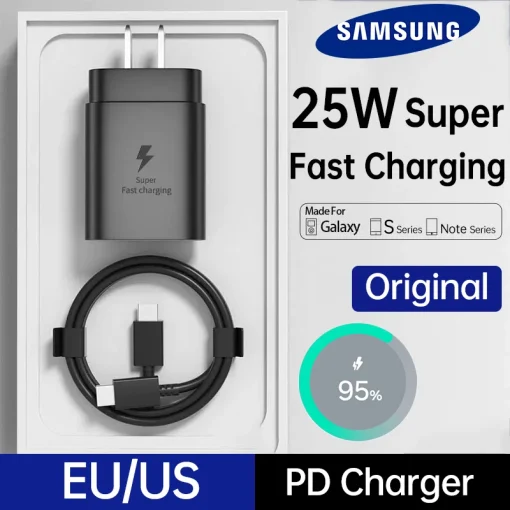 Carregador Samsung 25W PD Tipo C EU EUA