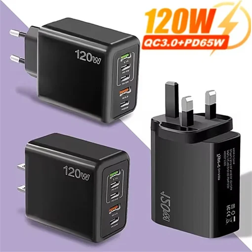 Carregador USB 120 W 5 Portas Tipo C